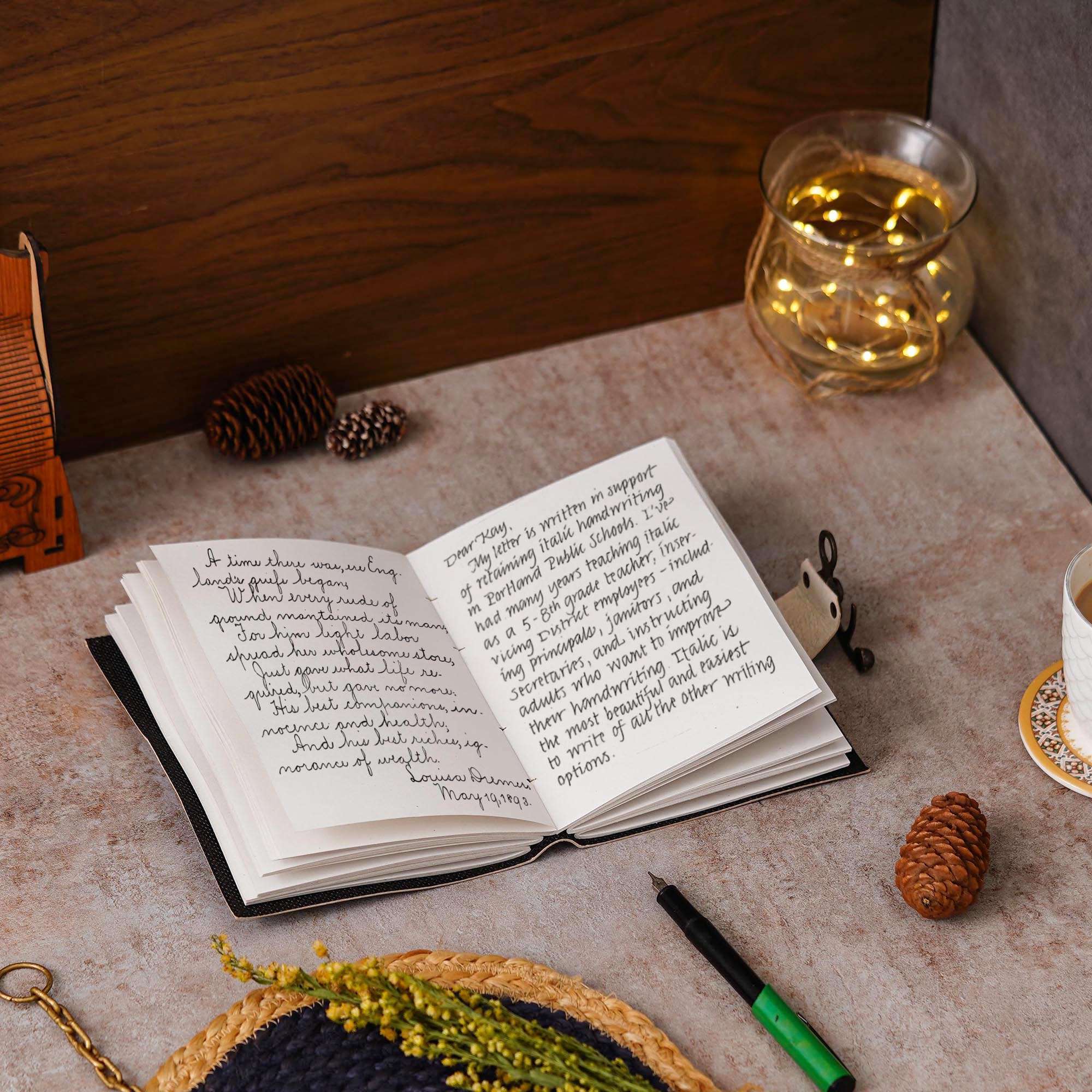 Vintage Handmade Genuine Leather Diary Journal | Premium Antique String Closure | 200 Handmade Unruled Pages DIARY-53 - Image 3