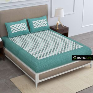 Jaipuri Cotton Printed Double Bedsheet With Two Pillow Covers